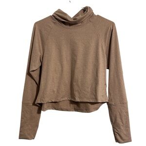 Marika Pink Cowl Neck Long Sleeve Gym Sporty Pullover Sweatshirt